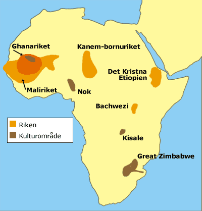 Karta över Afrika innan den europeiska expansionen i Afrika