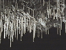 Stalagmiter i en kalkstensgrotta 